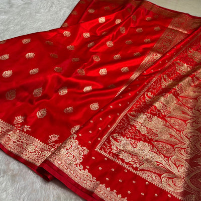 Satin Silk Booti in Red SS20