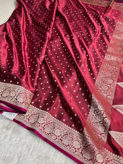 Dark Maroon Mashru Silk Saree for Festive Seasons