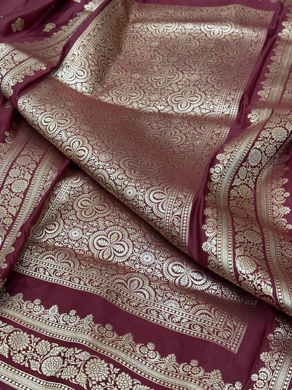 Maroon Booti Pattern Satin Katan Silk Saree SK49