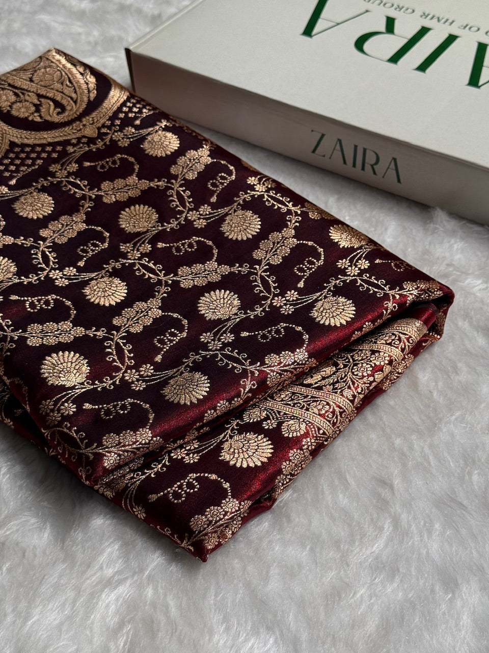 Light Wight Satin Silk Jaal in Maroon Shades SS17