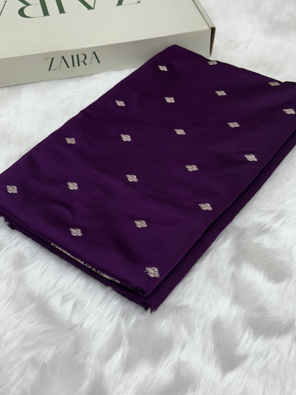 Purple Shades Motif Booti Mashru Silk Saree