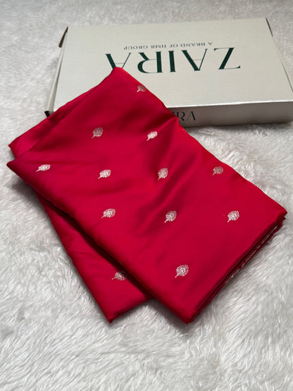 Red Motif Mashru Silk Saree