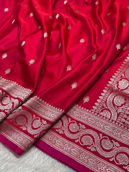 Red Motif Mashru Silk Saree