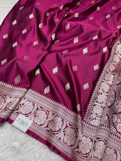 Grape Purple Booti Mashru Silk Saree