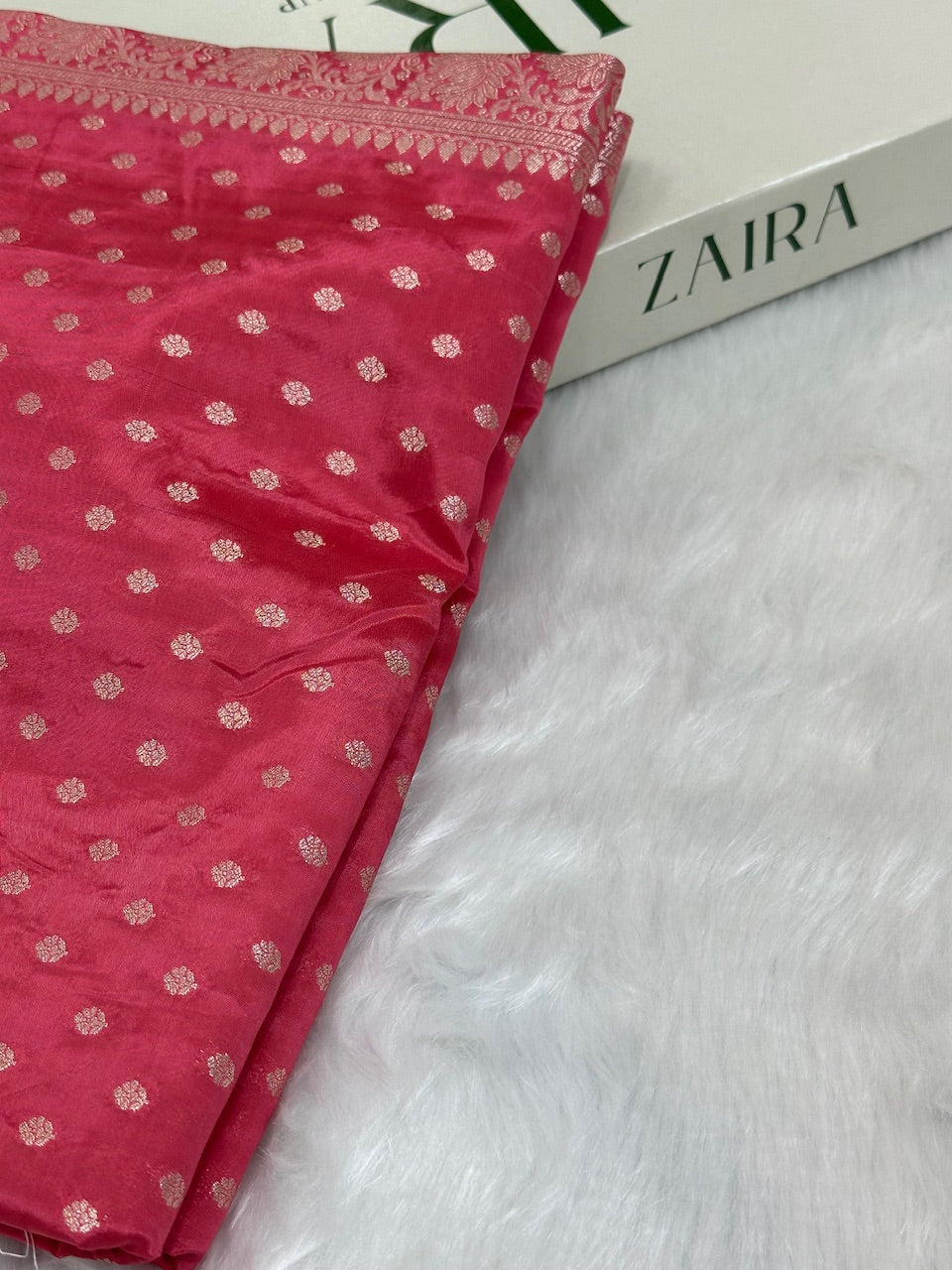 Rose Crepe Silky Katan Banarasi Saree CSK-02