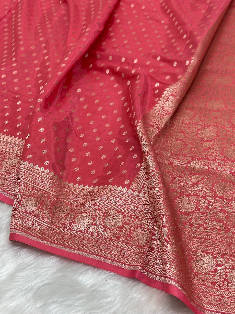 Rose Crepe Silky Katan Banarasi Saree CSK-02