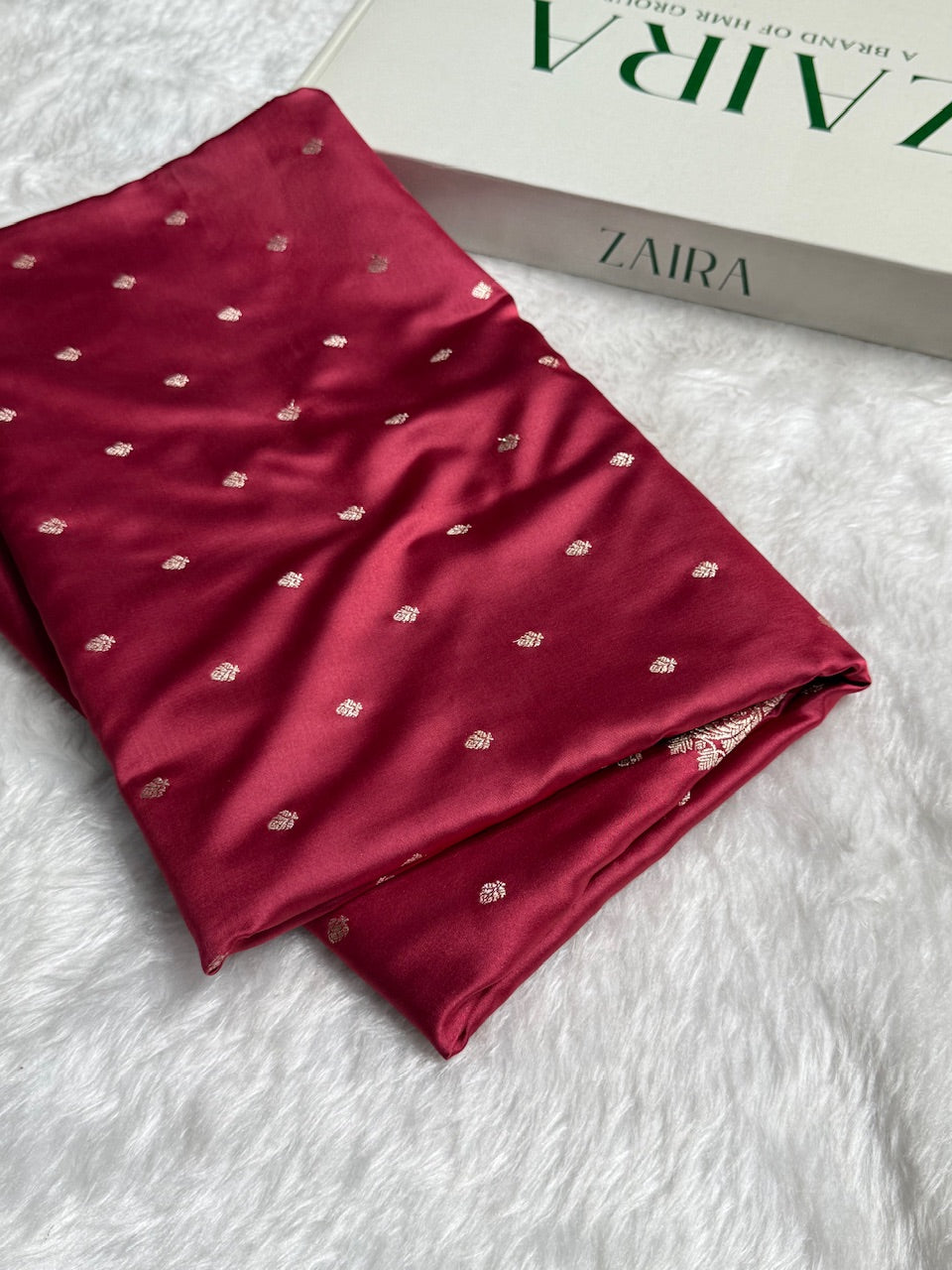 Dark Peach Shades Motif Booti Mashru Silk Saree