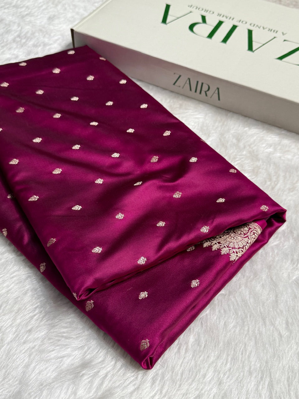 Wine Shades Motif Booti Mashru Silk Saree