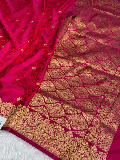 Red Mashru Tanchoi Satin Silk