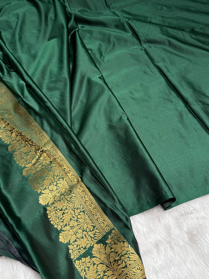 Green Mashru Tanchoi Satin Silk