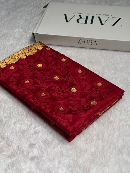 Maroon Mashru Tanchoi Satin Silk
