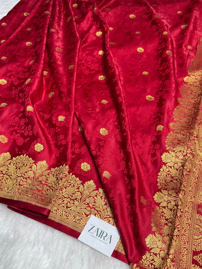 Maroon Mashru Tanchoi Satin Silk