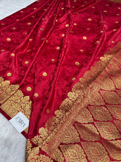 Maroon Mashru Tanchoi Satin Silk