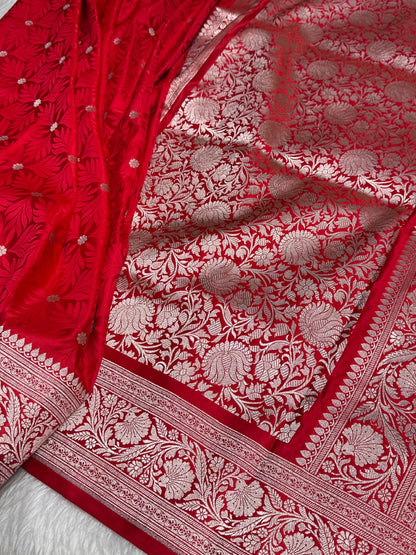 Red Mashru Tanchoi Satin Silk