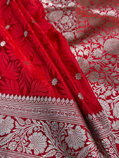 Red Mashru Tanchoi Satin Silk