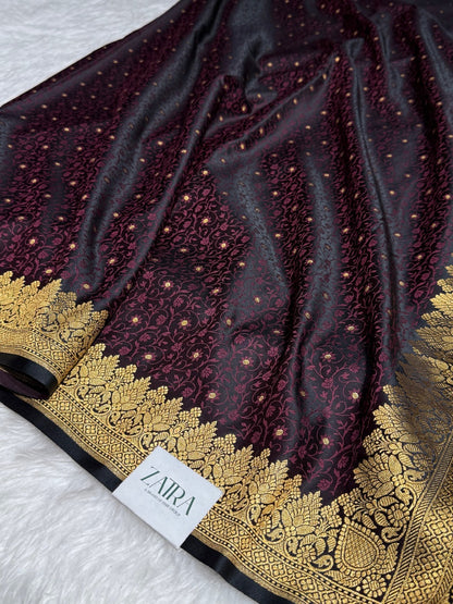 Coffee Bean Tanchoi Mashru Silk Saree