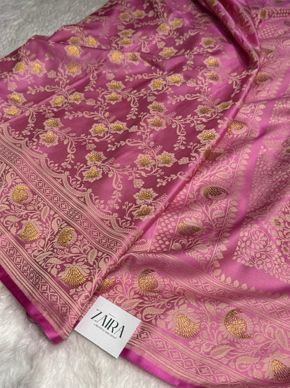 Pink Tanchoi Mashru Silk Saree