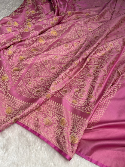 Pink Tanchoi Mashru Silk Saree