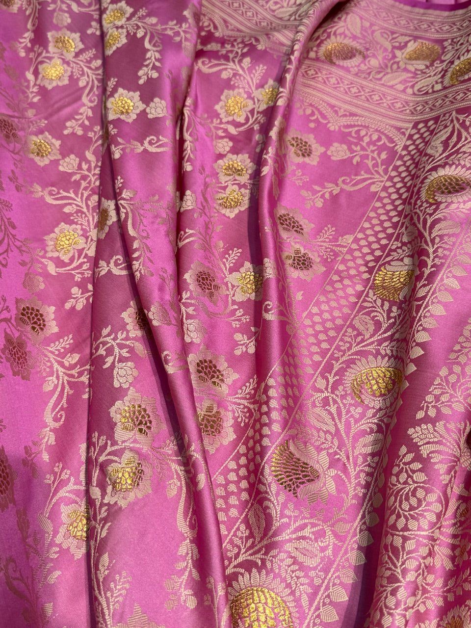 Pink Tanchoi Mashru Silk Saree