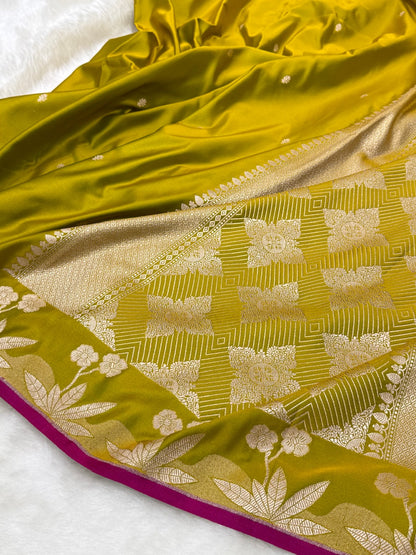 Liril Green Floral Booti Mashru Silk Saree