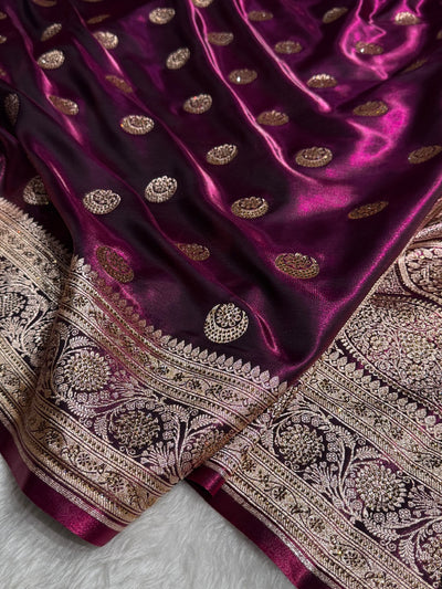 Banarasi Wine Chand Tara Boota With Swarovski Work BSS04
