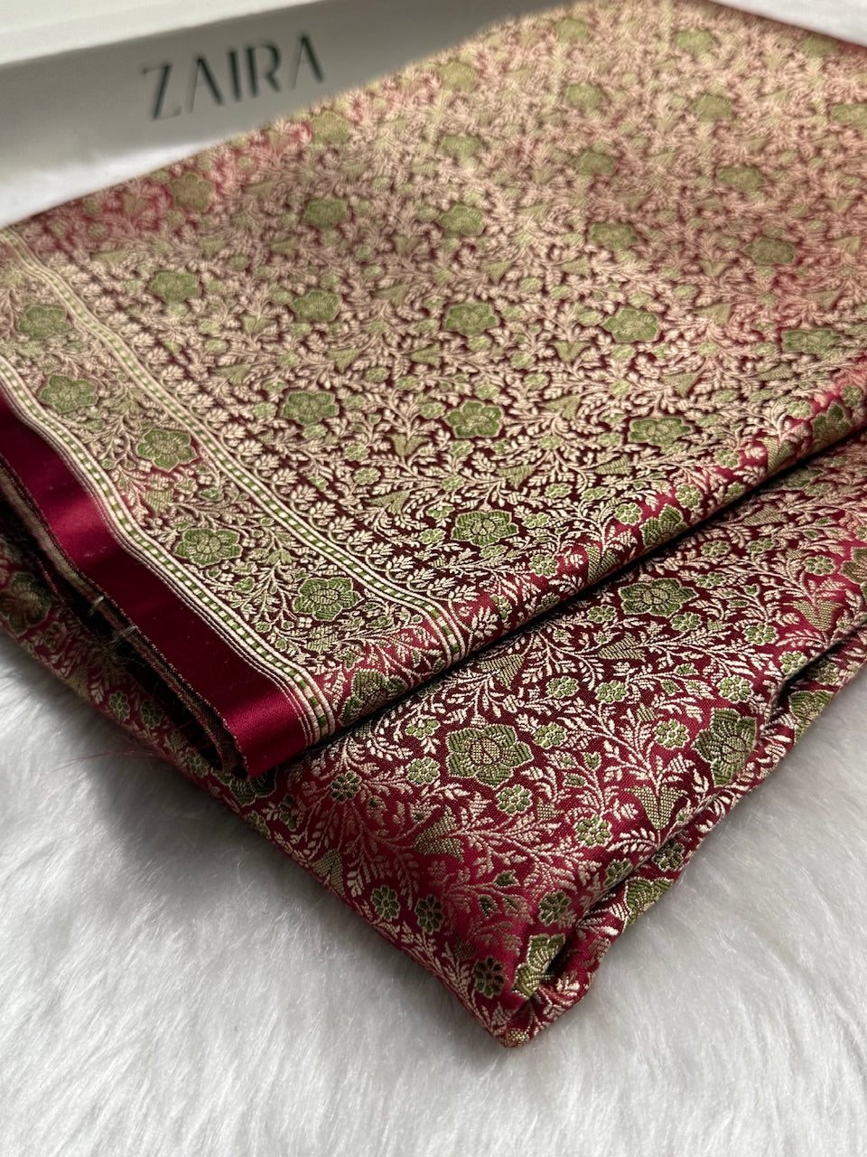 Maroon Jamawar Tanchoi Katan Silk Saree SKTM-14