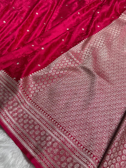 Banarasi Rani Floral Booti Mashru Silk Saree