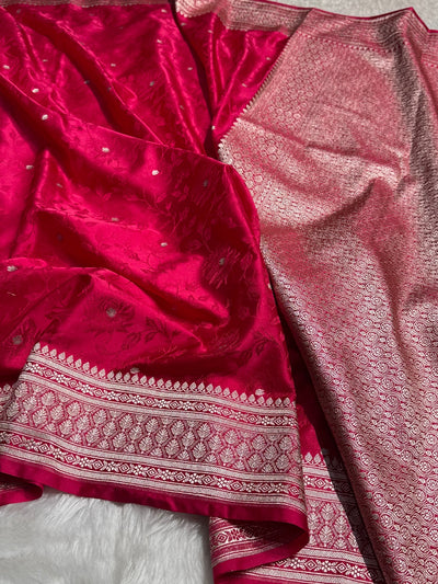 Banarasi Rani Floral Booti Mashru Silk Saree MCS59