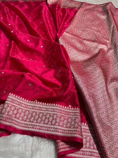 Banarasi Rani Floral Booti Mashru Silk Saree