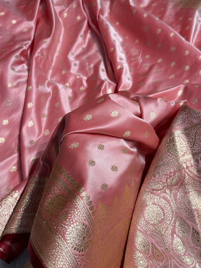 Baby Pink Booti Katan Silk Saree SK07