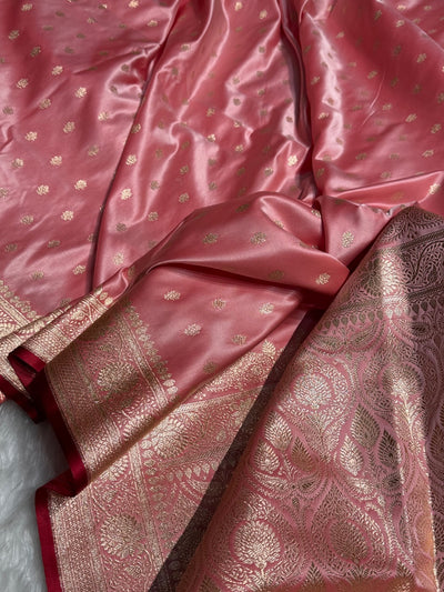 Baby Pink Booti Katan Silk Saree SK07