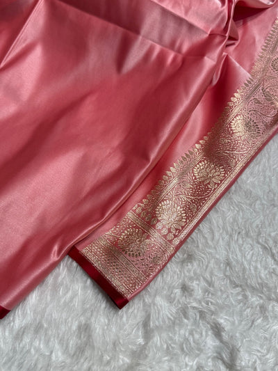 Baby Pink Booti Katan Silk Saree SK07