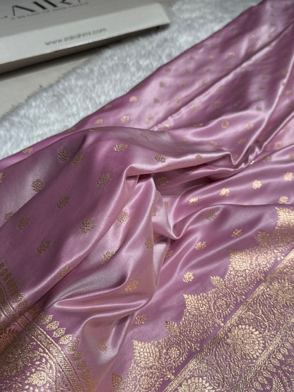 Purple Grey Booti Katan Silk