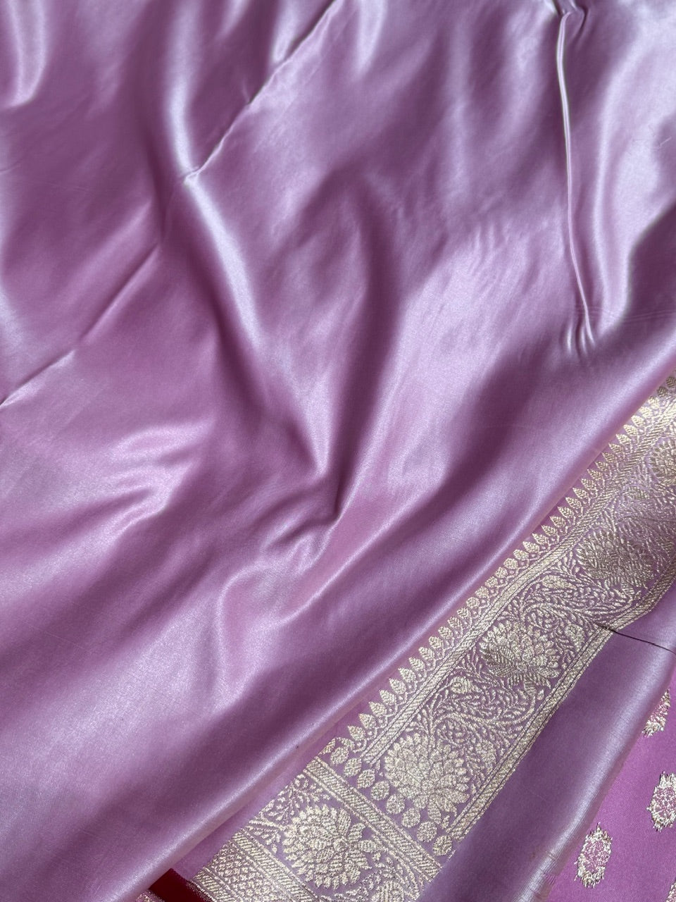 Purple Grey Booti Katan Silk