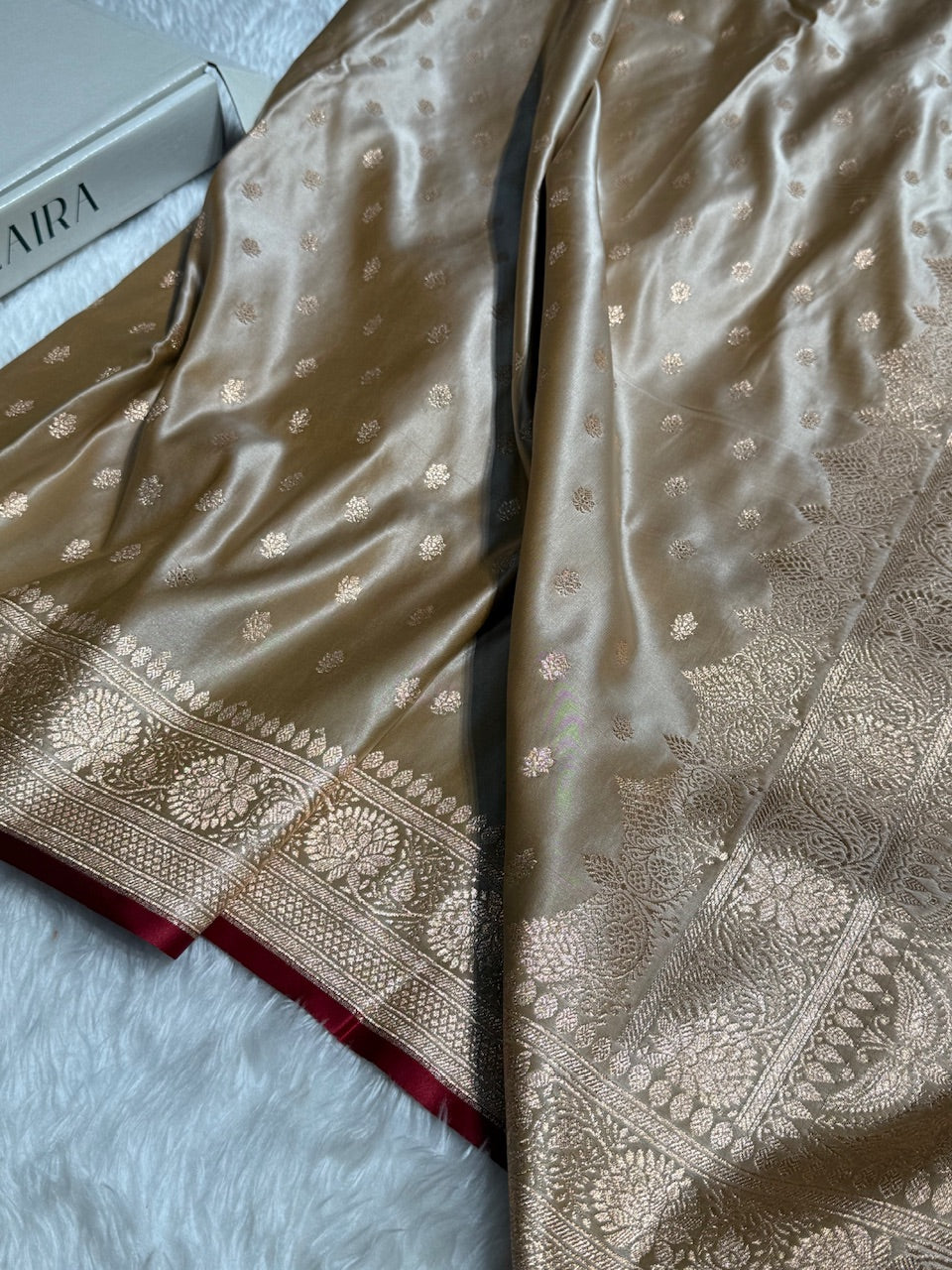Rose Gold Booti Katan Silk