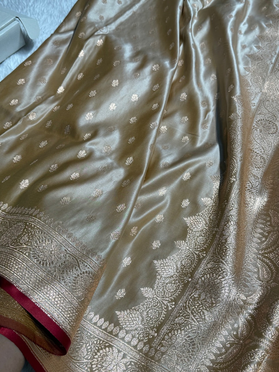Rose Gold Booti Katan Silk
