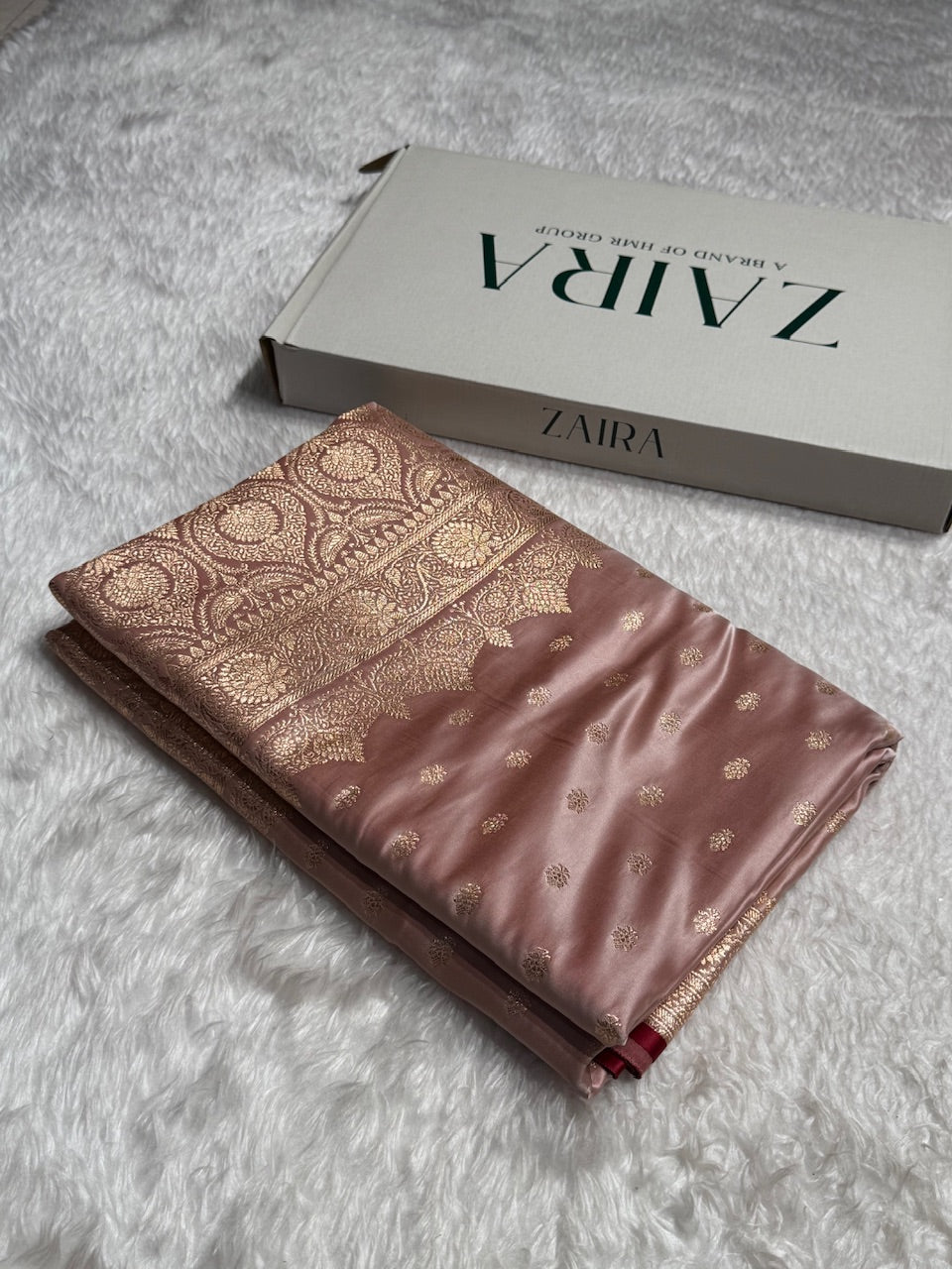 Rosy Finch Booti Katan Silk
