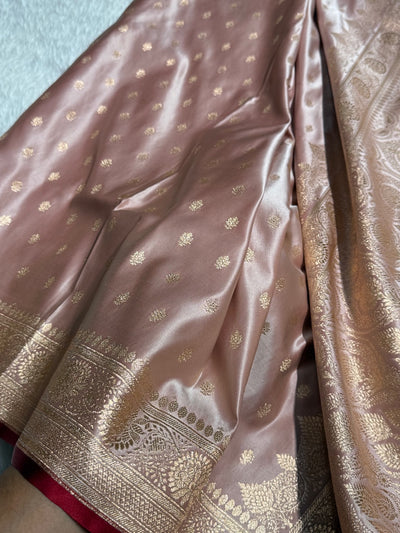 Rosy Finch Booti Katan Silk Saree SK07