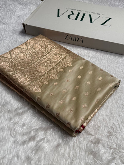 Brown Booti Katan Silk Saree SK07