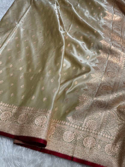 Brown Booti Katan Silk Saree SK07