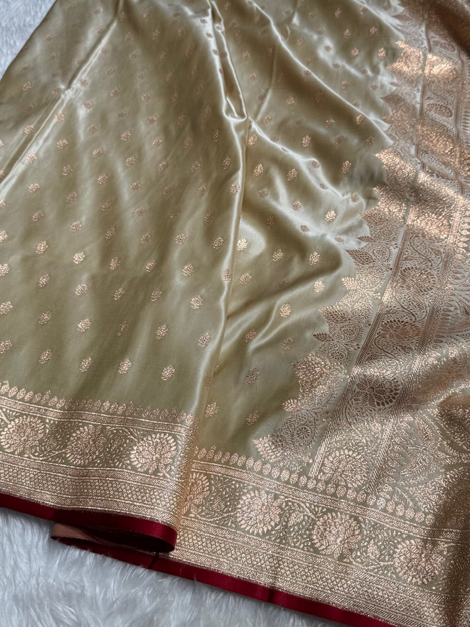 Brown Booti Katan Silk