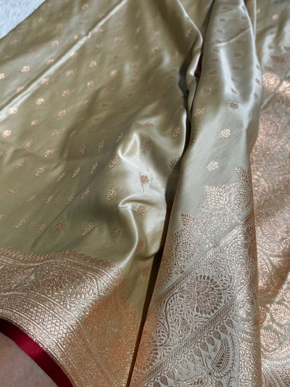 Brown Booti Katan Silk Saree SK07