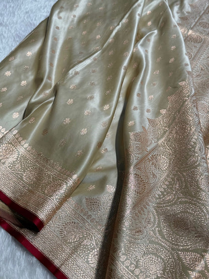 Brown Booti Katan Silk Saree SK07