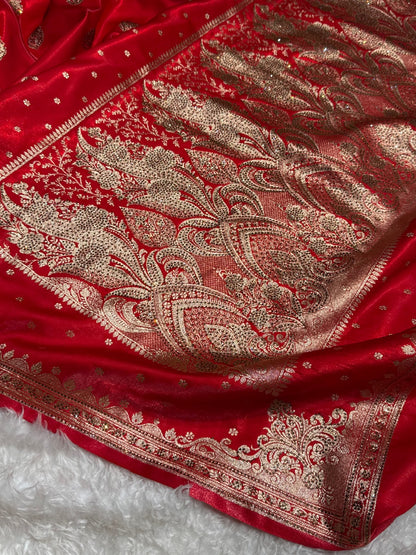 Bridal Red Booti with stone work