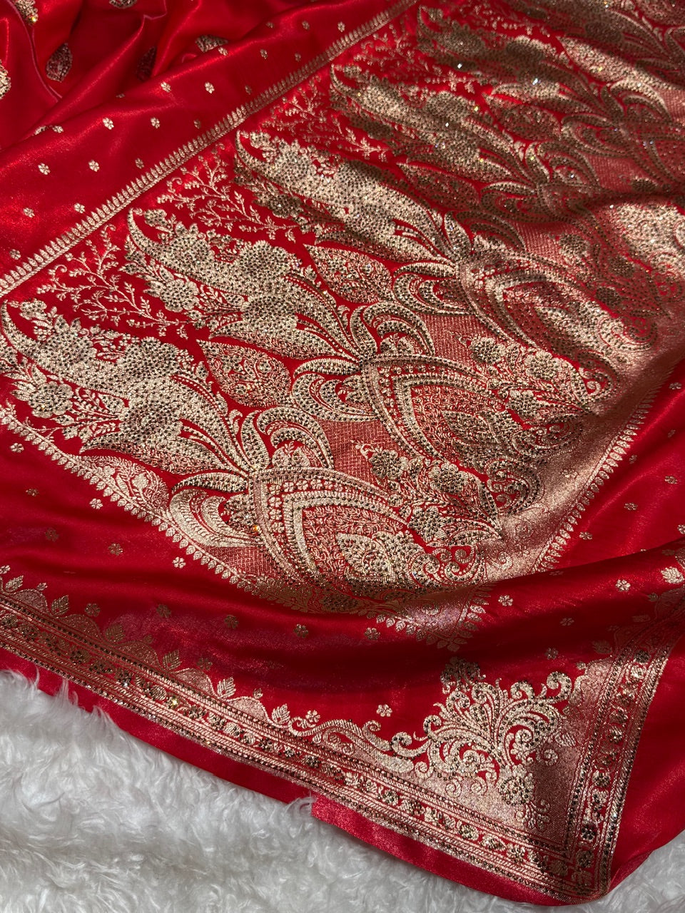 Bridal Red Booti with stone work