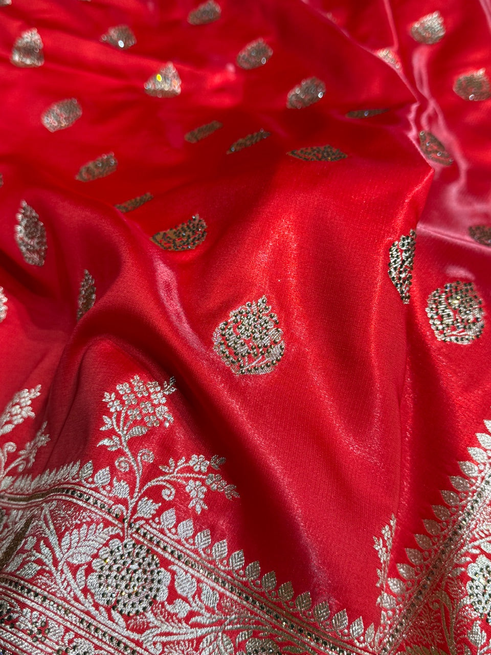 Bridal Red Booti with stone work