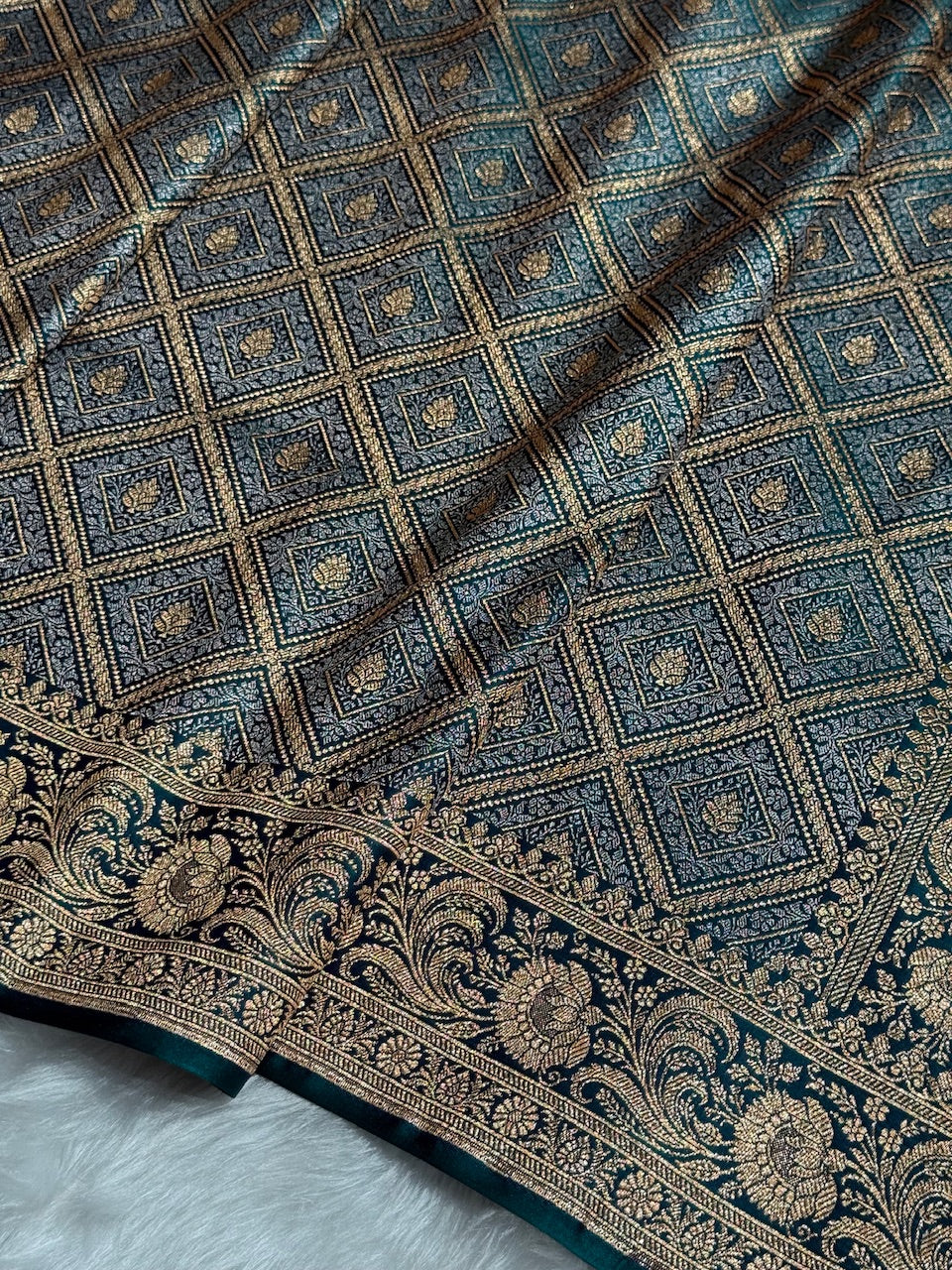 Peocock Brocade Soft Katan Silk Saree SKB-04