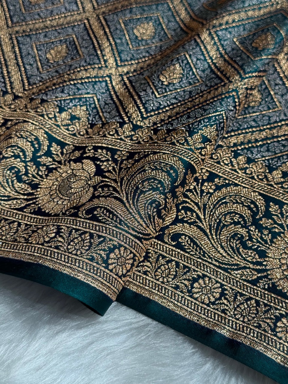 Peocock Brocade Soft Katan Silk Saree SKB-04