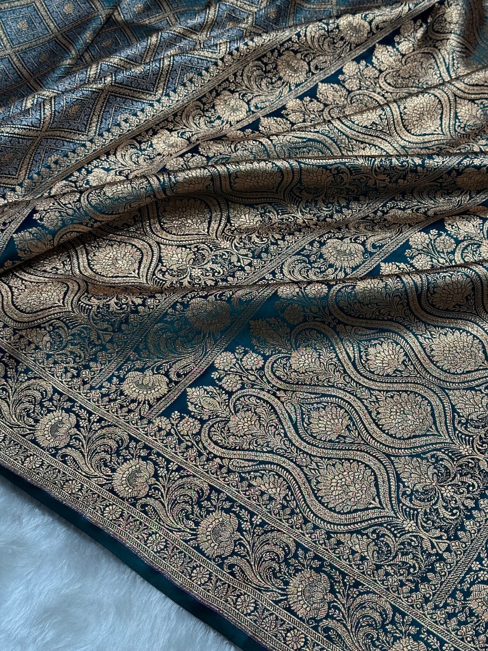Peocock Brocade Soft Katan Silk Saree SKB-04