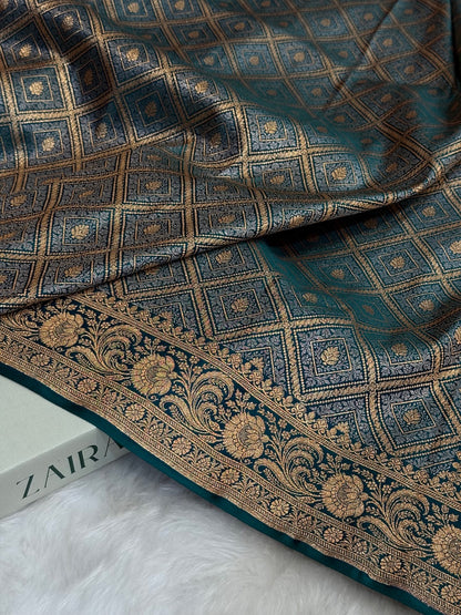 Peocock Brocade Soft Katan Silk Saree SKB-04